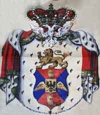 Wappen Prinz Peter Petrovitsch Njegosch - stemma Principe Petrovitsch Njegosch fratello della Regina Elena di Montenegro Savoia